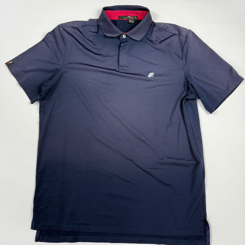 RLX Ralph Lauren Performance Golf Polo Shirt Navy Blue Red Mens L